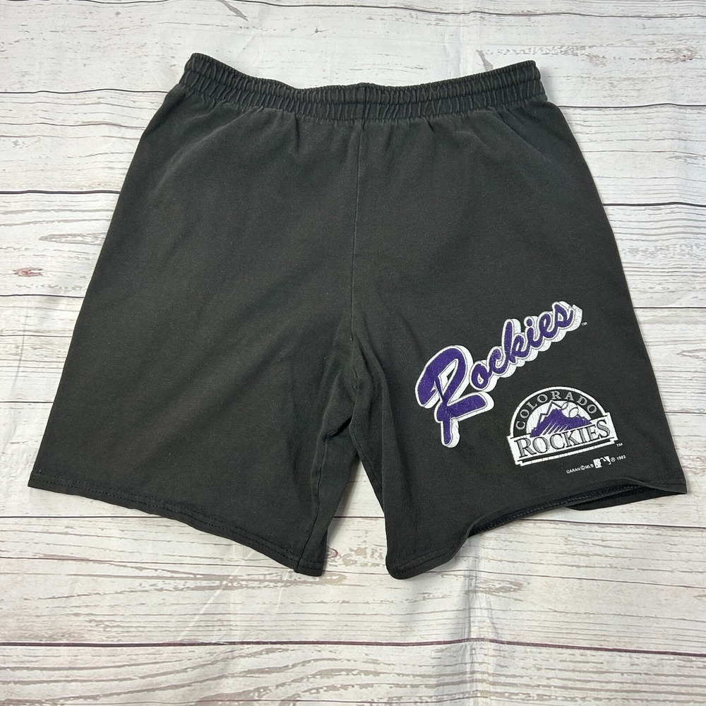 Vintage Garan Colorado Rockies Shorts Black MLB Baseball 90s‎ 1993 Men's Size S